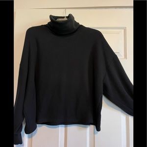 Turtle neck pullover oversized sweater, Black (fits like a LARGE)